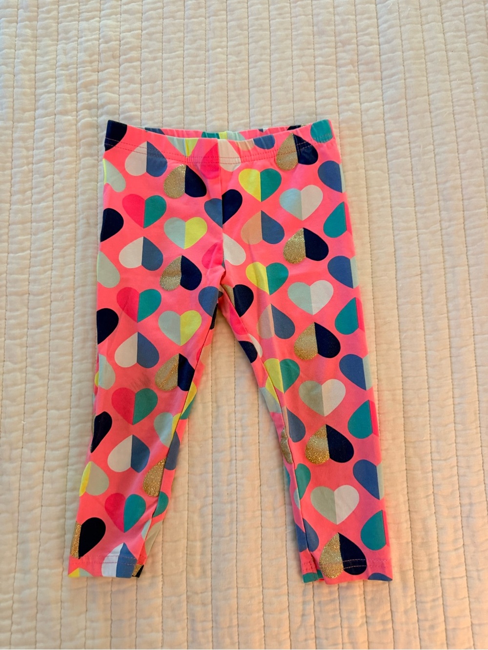 EUC -carters size 5t Kids Heart-Print Pink Leggings